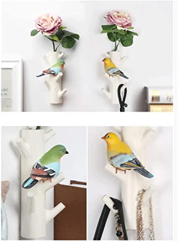 Ganchos de pared para abrigos resistentes con diseño botánico de aves 7