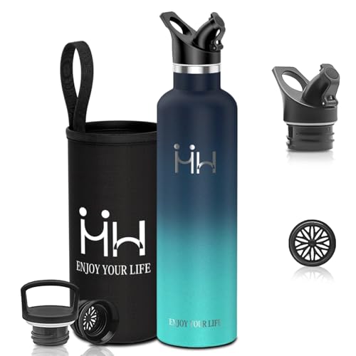 ASAKA 水筒 1リットル 保温 ステンレス 真空断熱 大容量 保冷ボトル 炭酸対応 広口 水筒 1l 洗いやすい スポーツドリンク対応 ジュース対応 漏れ防止 登山 アウトドア ジム ゴルフ ランニング オフィス 大人 男の子 女の子