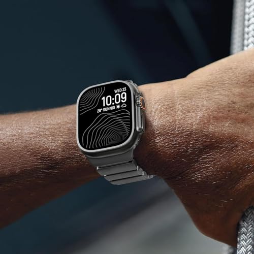 Image of Morofy Titanium Silicone Dual-Layer Link Bands Compatible with Apple Watch Band Ultra 3 /2 /1 49mm 46mm 45mm 44mm Men Women Magnetic Clasp Metal Strap for iwatch Series 11 10 9 8 7 6 5 4 SE (Black|Black)