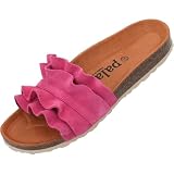 Palado Pantoletten Damen Vilnado - bequeme Sandalen Made in Spain - Hausschuhe mit Kork-Fußbett - modische Sommerschuhe Pink UK6 - EU39