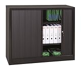 2 Einlegeboden 3 Ordnerhöhen Kunstoff Schiebetüren mit Griffmulde, leichtgängig und geräuscharm. Korpus: Stabile Stahlblechkonstruktion verschließbar durch Hakenriegelschloss inkl. 2 Schlüssel