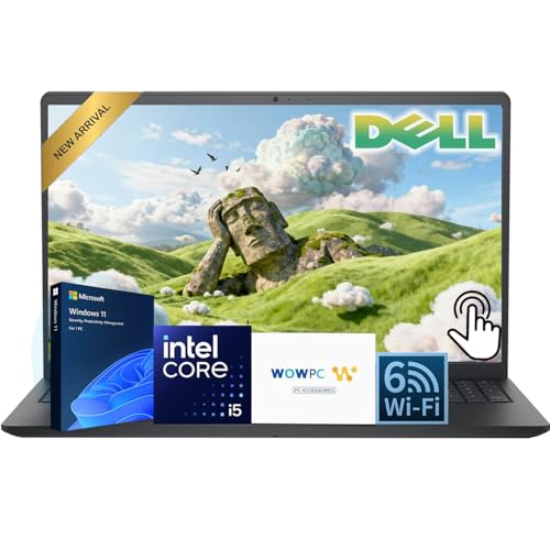 Image of Dell 15.6 inch FHD Touchscreen Laptop, Intel Core i5-1334U, 16GB RAM, 2TB PCIe SSD, Wi-Fi 6, Long Battery Life, SD Card Reader, Windows 11, WOWPC Recovery USB