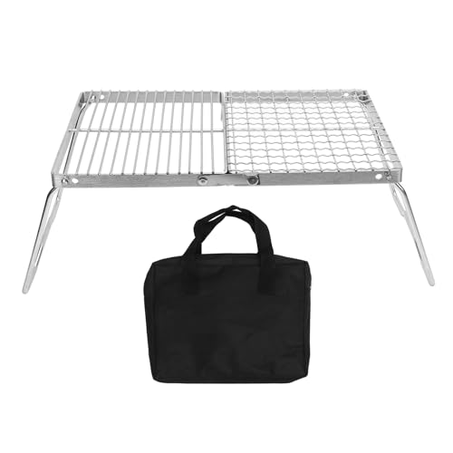 Campfire Grill, Portable Folding Barbecue Charcoal Grill Stainless Steel Camping Grill for Picnics, BBQs, and Outdoor Hiking