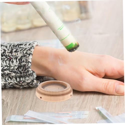 FOMIYES - 10 varillas de moxibustión con almohadilla aislante y soporte para cuidado seguro del ombligo, kit natural para alivio de molestias abdominales y medicina tradicional china miniatura 6