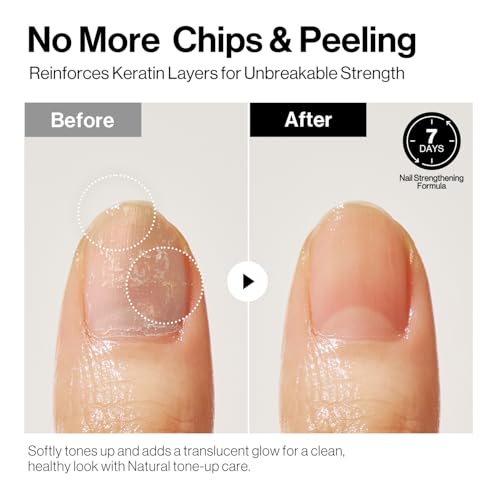 Image of ohora 2-in-1 Sheer Nail Polish & Strengthener - Champagne | Tinted Nail Concealer | Nail Hardener for Weak, Damaged Nails | Nail Care Polish with Glossy Finish | Glazed-Syrup Formula, 15 mL
