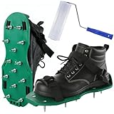 Premium 9 Inch Self Levelling Screed Spiked Paint Roller Kit with Handle + 1Pair of Shoes Garage Floor Epoxy Cement Shoes, Concrete Tools, Essential Tiling Finishing Decking Compound Rake, Valentine