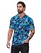 Qoekrfu Pirate Golf Shirts for Men Green Golf Pirate Fashion Print Dry Fit Crazy Golf Shirts(Pirate Blue-M)