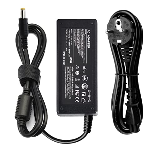 Chargeur pour Acer Aspire 3 5 E3 E5 E15 E17 ES1 V3 V5 S3 R3 5250 5750 5920 5742 5253 5733 5517 5532 5349 7560 A315 Aspire One PC Ordinateur Portable 65W 19V 3.42A Alimentation Adaptateur (5.5 X 1.7mm)