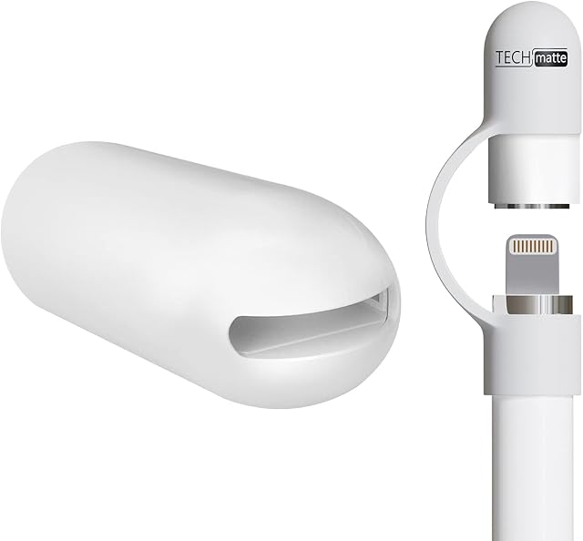 TechMatte Non-Magnetic 2-in-1 Cap Charging Adapter Compatible with Apple Pencil 1st Generation, Female to Female Charger Connector Cap