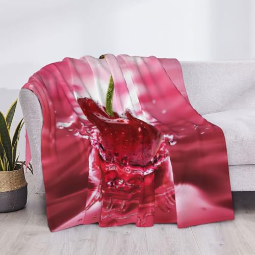 Couverture légère cerises anti-coup de froid pour canapé et lit