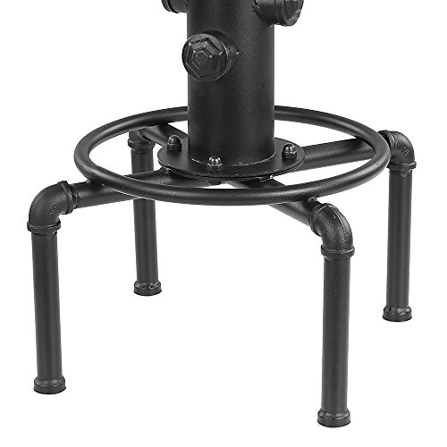 Fubiruo Vintage Industrial Bar Stools,Kitchen Counter Bar Stool Height Adjustable 23.6"-29.5" Swivel Bar Stool, Solid Wood Water Pipe Fire Cafe Pub Bar Stool,Set Of 2, Black #TOP6