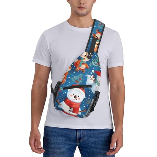 Mochila tipo bandolera Christmas Fox Snowman para mujer y hombre miniatura 7