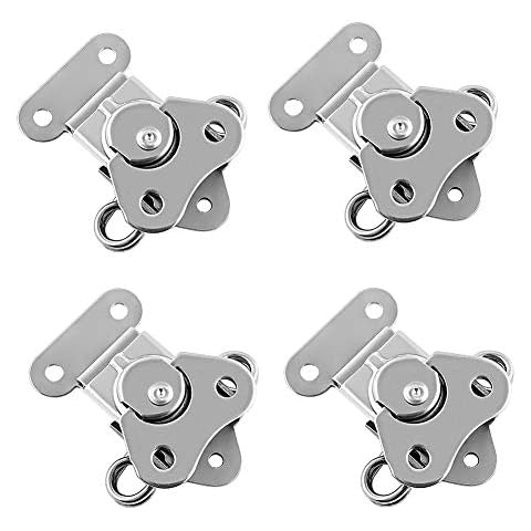 QWORK Heavy Duty Stainless Steel Latch for Flight Cases and Equipment Boxes, 4 Pack 2" x 1-1/2", High Working Loads, Excellent Anti-Corrosion Cover