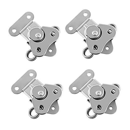 QWORK Heavy Duty Stainless Steel Latch for Flight Cases and Equipment Boxes, 4 Pack 2" x 1-1/2", High Working Loads, Excellent Anti-Corrosion