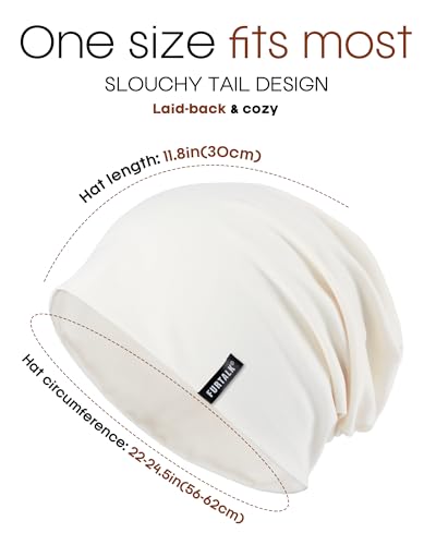 Image of FURTALK Slouchy Beanie for Men Women Breathable Cotton Summer Beanie Unisex Running Sleeping Skull Caps Chemo Headwear