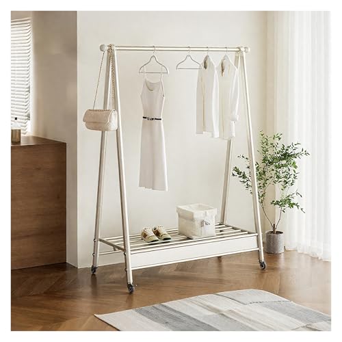 ZzERTE Perchero De Ropa Con Ruedas, Plegable Burro Ropa Resistente, Perchero Burro Metálico Para Dormitorio Vestidor Lavandería(White,80cm/31.5in)