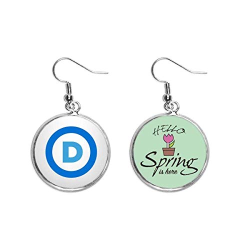 Pendientes de primavera Partido Democrático joyas y colgante decorativo azul de moda actual
