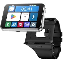 Smart Watch for Men, 4G Smartwatch for Android and iOS 2.88 Inch Touch Screen Android 11 OS 6GB+128GB Activity Tracker with Face Unlock Dual Cameras WIFI GPS Detachable Band Silver, 6GB+128GB