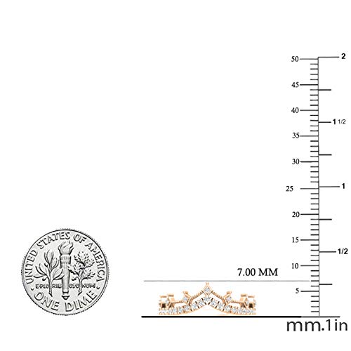 Dazzlingrock Collection 0.20 Cttw Round White Diamond Womens Chevron Wedding Band 1/5 CT, 14K Solid Gold4
