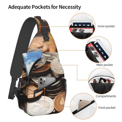 Mochila bandolera tipo cruz para viaje y senderismo miniatura 3