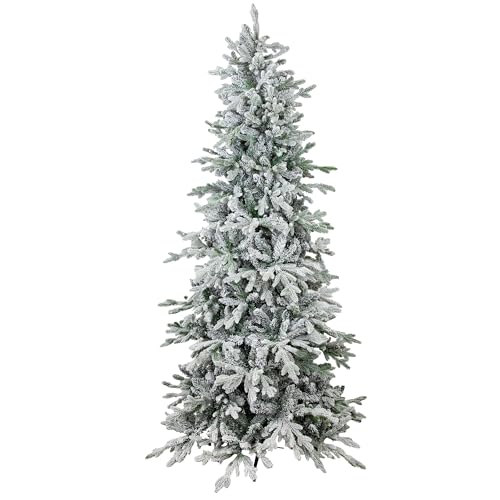 Sunnydazestatelyandslimartificialchristmastreeunlitindooruseonlyincludesstandflockeddesign7ft Urban Country Home Decor Sunnydaze stately and slim artificial christmas tree unlit indoor use only includes stand flocked design 7 ft urban country home decor