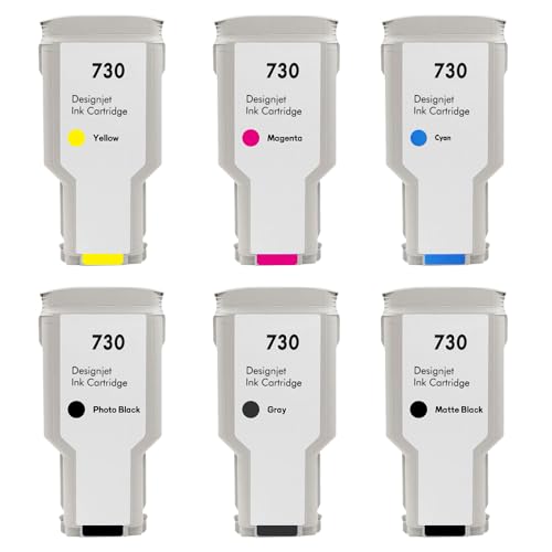 Cartouches 730 P2V71A P2V68A pour imprimante HP Designjet T1700 T1600 traceur encre 300ML