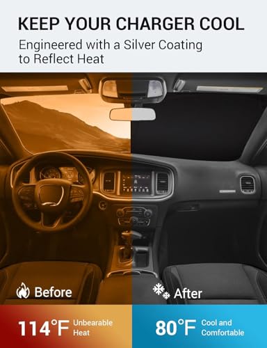 Image of Proadsy 2026 Upgrade Front Windshield Sun Shade Foldable Sunshade Protector Custom for 2011-2023 Jeep Cherokee(Not for Jeep Grand Cherokee) Trailhawk Overland Limited Latitude Altitude Accessories