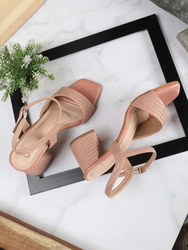 Image of Carlton London Women Stylish Fashion Embellished Sandals for Outdoor, Party, Wedding and Holidays with Block Heels