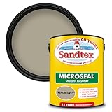 Sandtex Ultra Smooth Masonry Paint 5 Litre Stock Colours - French Grey