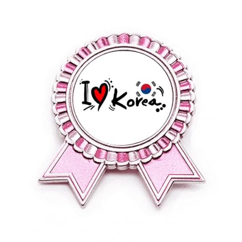 Broche Korea rose en métal taille M pour personnaliser un sac