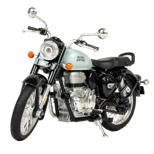 Image of 1:15 Scale Bullet Classic 350 Diecast Motorcycle Model Toy, Pull Back Action, Bullet Bike Detacheble Parts with 3 Colored Fuel Tank, Miniature Replica for Collectors & Kids
