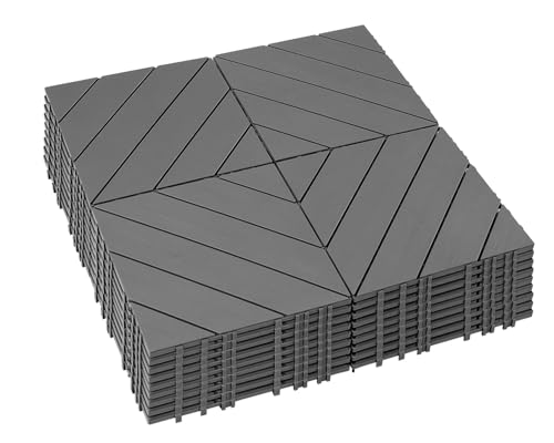 36 PCS Plastic Interlocking Deck Patio Tiles - 12" x 12" Anti-Sli...