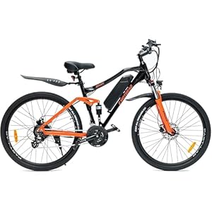 EMotorad EMX+ Elektrische fiets voor volwassenen, zwart, CST-banden, 27,5 inch, 36 V, 250 W, afneembare accu, dubbele vering, mechanische schijfremmen, lcd-display
