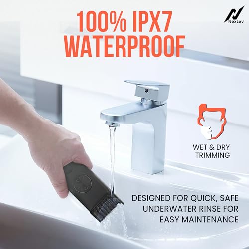 Image of NexLev Beard Trimmer| 90min Run Time| 40 Length Settings| 0.5mm Precision| Washable Stainless Steel Blades| Copper Motor| USB Type-C| IPX7 Waterproof| Travel Lock| 2 Beard Comb| 1 Year Warranty |TM-01