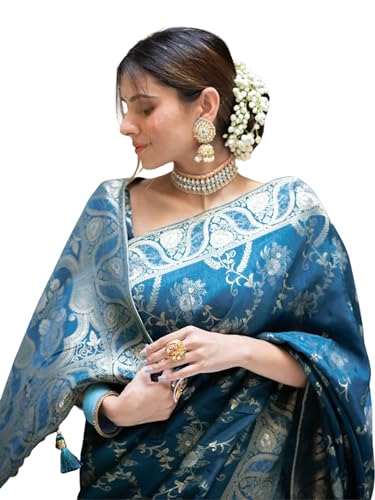 Image of C J Enterprise Women's Pure Kanjivaram Silk Saree Soft Design With Blouse Piece For Wedding (Almari-55)