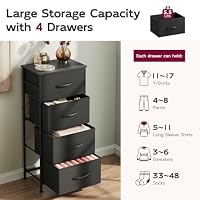 WLIVE Small Dresser Nightstand for Bedroom, 4 Drawers, Charcoal Black — image 6