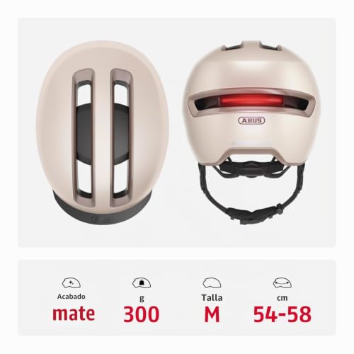 Casco de bicicleta con luz trasera LED magnética Abus HUD-Y y cierre rápido 3