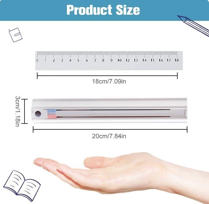 Image of Pencil Case /Stationery Box,1 Set Portable Pen Box with 6 Pencils 1 Eraser 1 Ruler 1 Sharpener Hexagon Multi-Functional Children Pencil Holder Case Container[Multicolor] (9 in1 Pencil case)