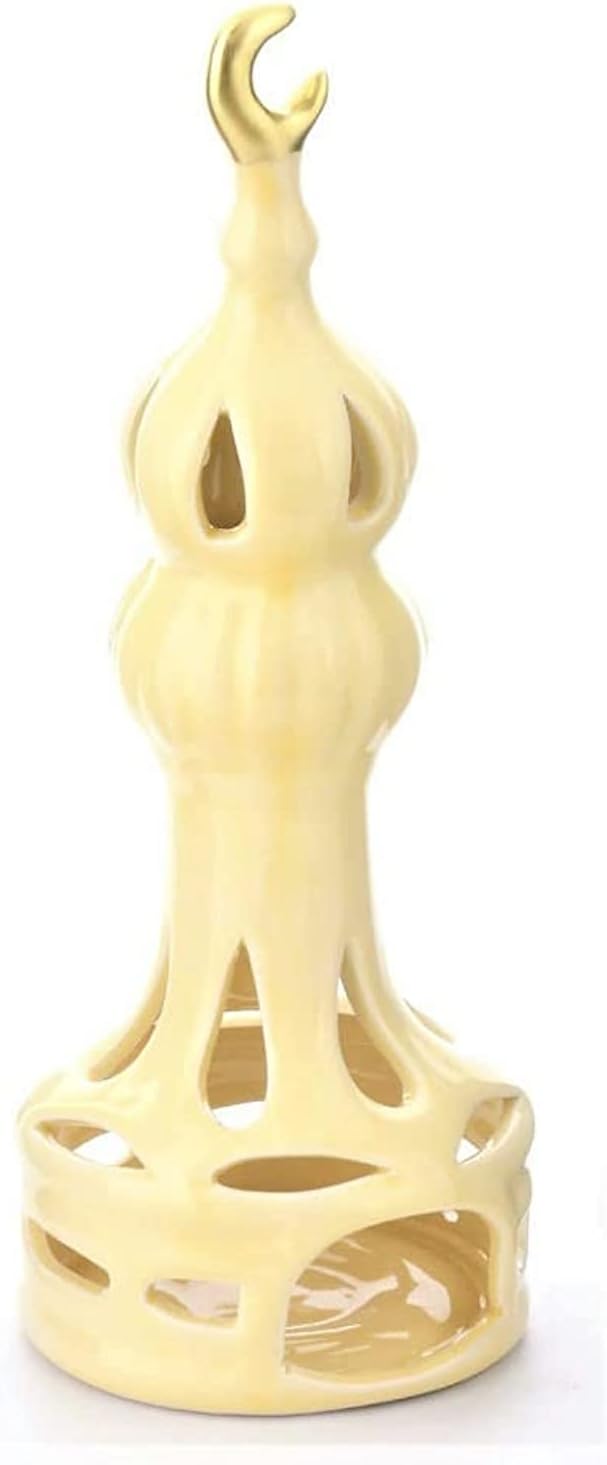 Silly Billy Ramadan Candle Holder Home Décor (8.5 * 8.5 * 22.5CM), Beige & Gold
