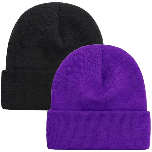 Image of ZOORON Beanie for Men Women Warm Winter Hat Unisex Soft Knit Cuffed Beanie