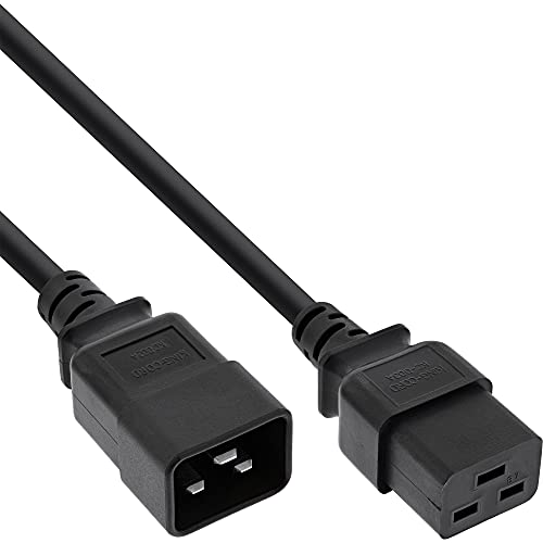 InLine® Cold Appliance Extension 16 A, C19 to C20, 0.75 m, Schwarz