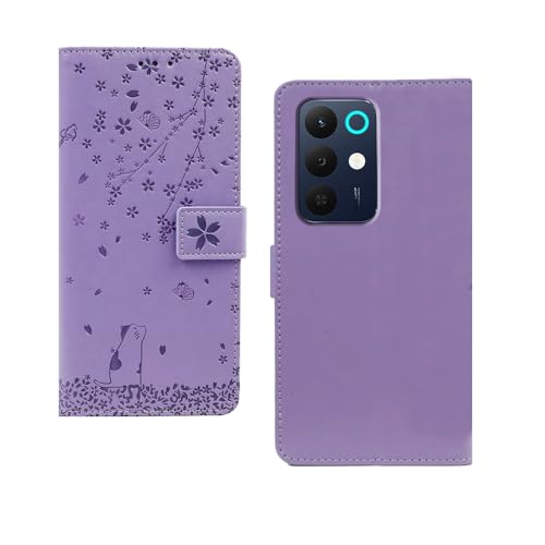 Image of amazon basics Realme 15X 5G Flip Cover | Card Pockets Wallet & Stand | Flip Cover for Realme 15X 5G (Purple Tree)