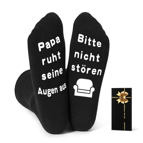Veroola Lustige Socken Geburtstagsgeschenk für Männer Vater Großvater, Anti-Rutsch-Socken, Ideen Vatertag für Männer, Mini Geschenke Weihnachtsgeschenke für Männer Papa Ehemann Freund.Dad-schwarz