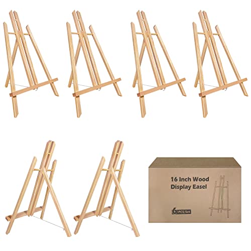 Easel Tabletop Painting Easel 6 Pcs 16"Easels Stand Wooden Easel For Painting Canvases Art Easel For Display /Painting Party/Kids/Adults/Wedding/Classroom/ Art Projects #TOP9