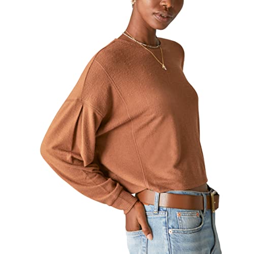 Haut en jersey nuage femme Lucky Brand marron taille L manches longues