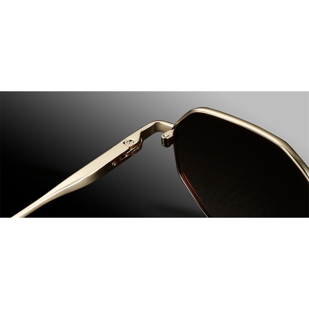 Occhiali da sole polarizzati retrò piccoli poligonali da donna in metallo UV400, occhiali da sole da uomo antiriflesso UV400, occhiali da guida