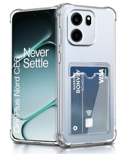 Image of WOW IMAGINE Transparent Back Case for 1+ OnePlus Nord CE 6 5G | Flexible Slim Card Pockets Wallet | 360 Camera Protection TPU | Soft Silicone Mobile Cover - Transparent