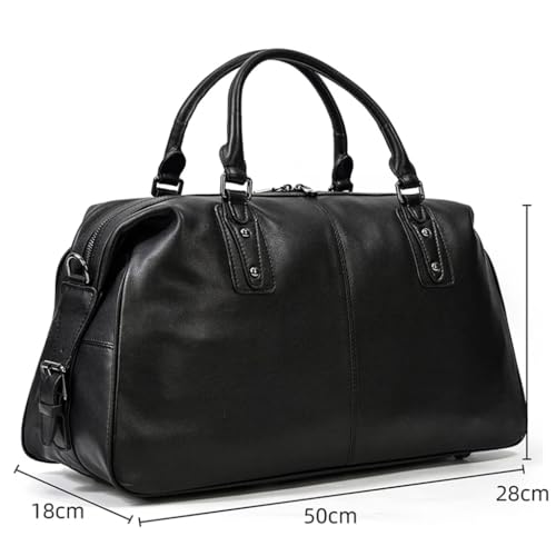 HBJWOV Travel Bag Men's Black Cowhide Women's Duffel Bag Large Travel Duffel Bag Handheld Duffel Bag4