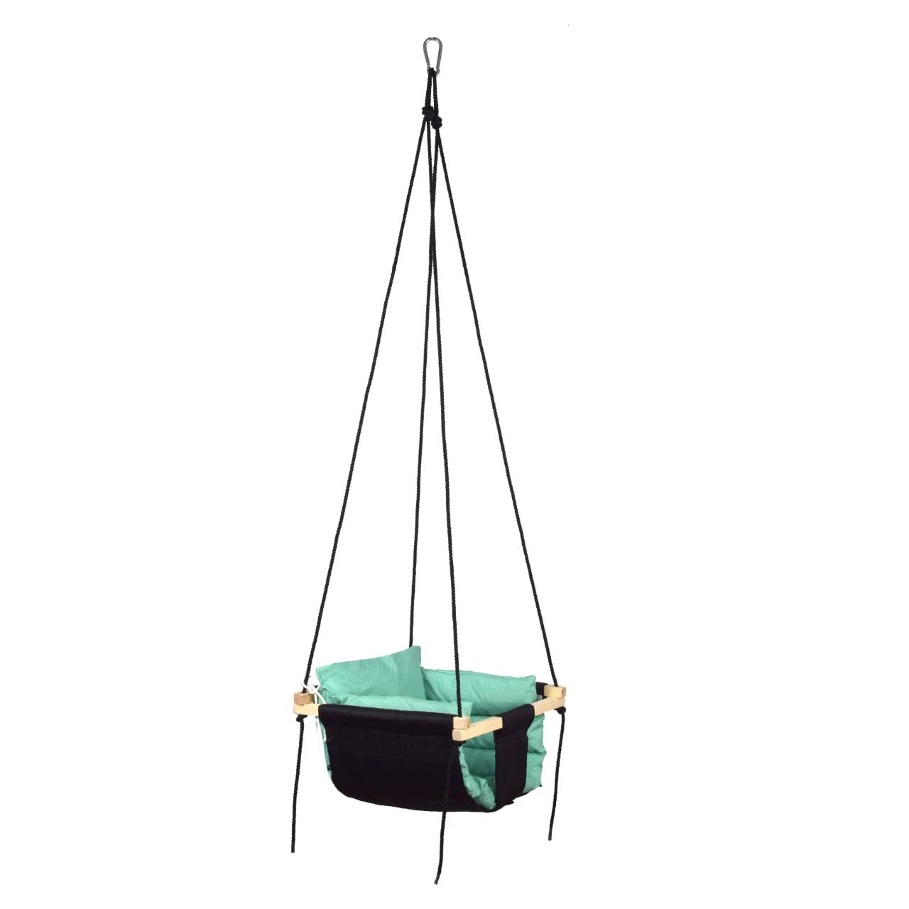 BOFFLE Swing | Baby Swing Hanging Indoor Outdoor | Jhula for Baby | Baby Garden Swing | Jhula for Childrens| (6 Months to 3 Years) (Up to 25 kg) (Black Green)