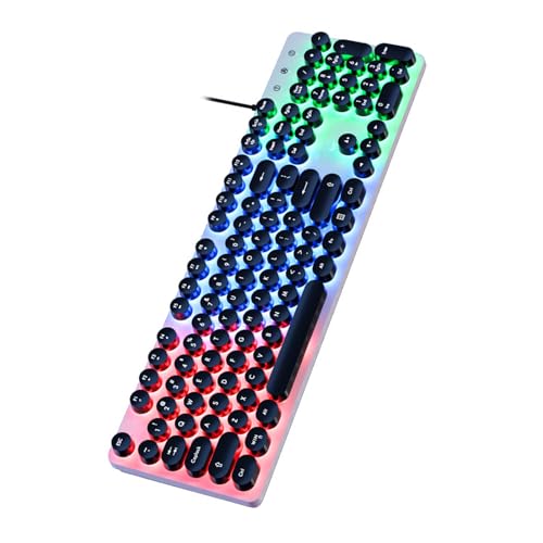 Fcnjsao Teclados de sensación mecánica ABS Punks con iluminación RGB personalizable para mejorar el rendimiento del juego, teclados de construcción ABS